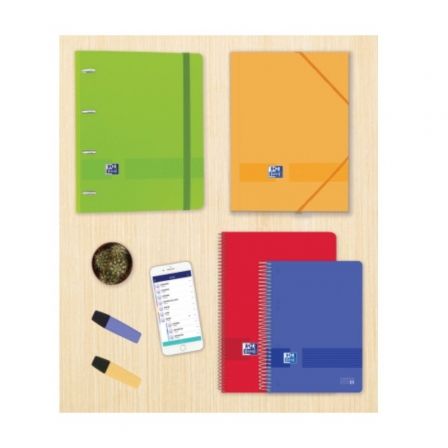 Oxford Live & Go EuropeanBinder Carpeta de 4 Anillas con Recambio A4+ Colores Surtidos (Set de 10)